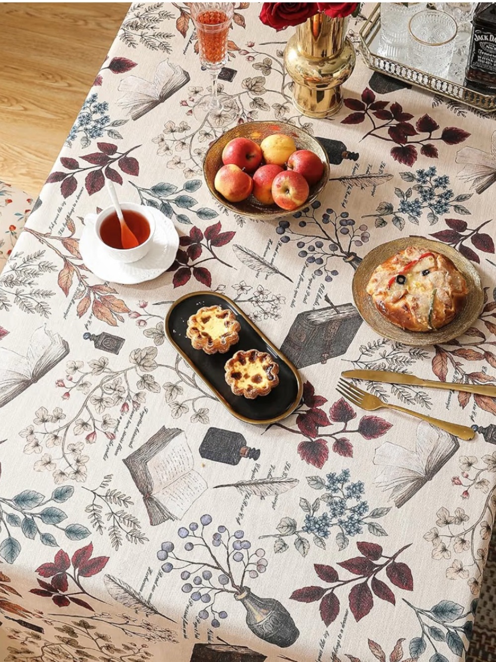 Designer French Linen Rectangular Tablecloth - Picture 4 of 10